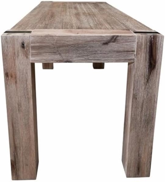 Woodstock Bench - 36 in. Standard Bench with Metal Bronze Finish Inset, Modern Farmhouse Rustic Solid Acacia Wood Legs, Entryway Furniture for Living Room - Image 4