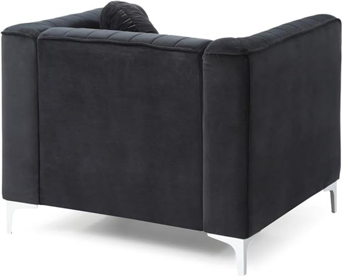 Glory Furniture Delray Velvet Chair in Black
