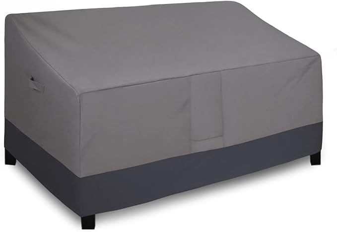 Easy-Going Outdoor Sofa Cover Heavy Duty Patio Furniture Loveseat Couch Bench Cover Windproof Durable (85Wx37Dx35H inch, Gray/Dark Gray) by Easy-Going