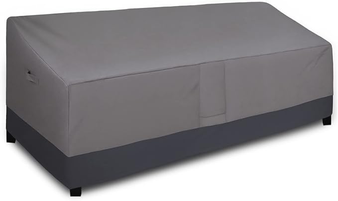 Easy-Going Waterproof Outdoor Couch Cover, Heavy Patio Furniture Sofa Cover Windproof Durable (104Wx40Dx33H inch,Gray/Dark Gray) by Easy-Going