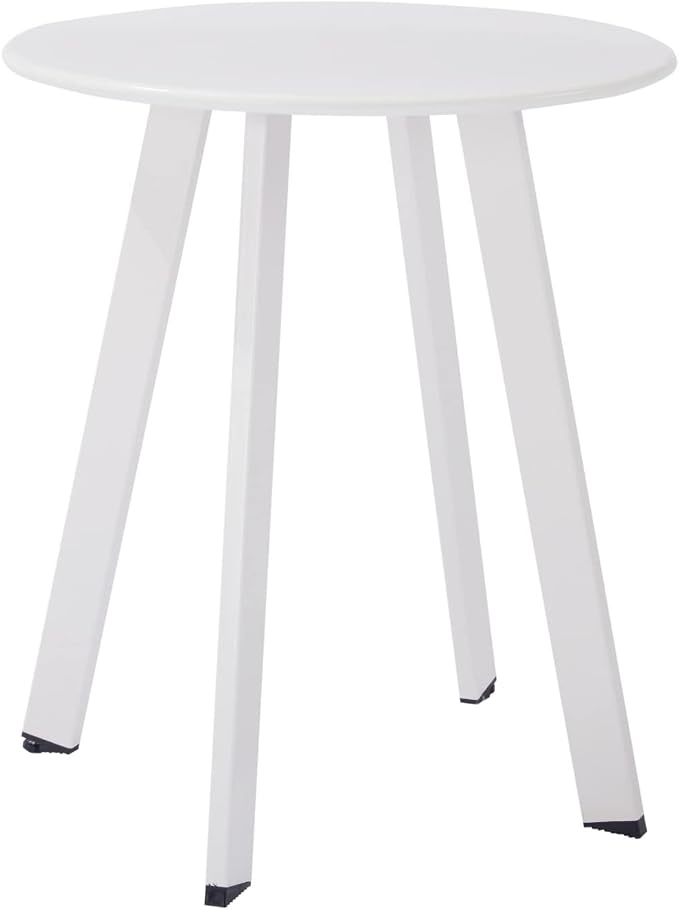 Meluvici Outdoor Patio Coffee Table Set of 2, Weather Resistant End Table, Round Nesting Tables for Living Room Balcony Office, White - Image 7