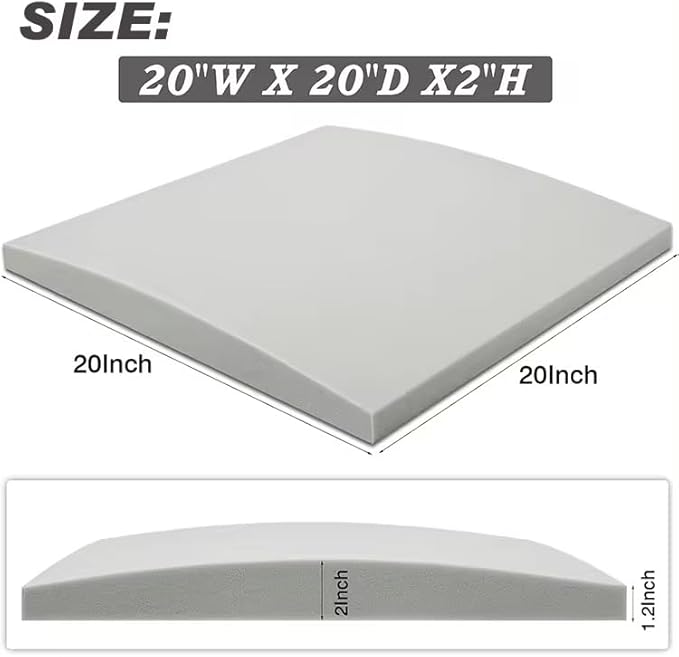 AK TRADING CO. Furniture Seat Support - High-Density (1.8 Density 44-ILD) - White Foam Couch Sofa Cushion Support Cushion Sag Repair Replacement for Sofa Couch Loveseat Chair (20" x 20" (2pack))