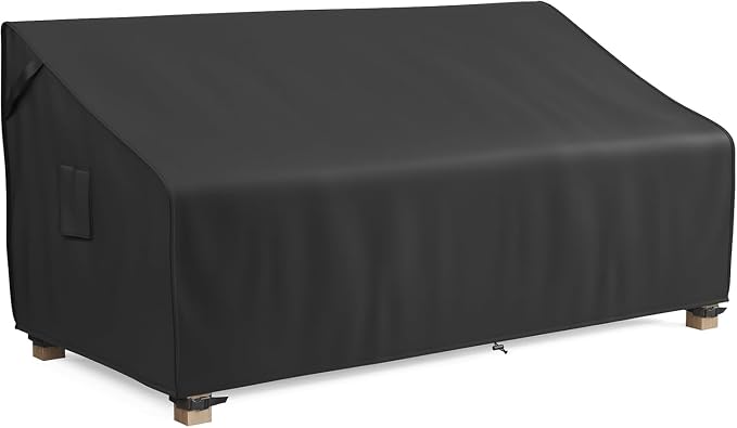 MR.COVER 4-Seater Outdoor Couch Cover Waterproof, Patio Furniture Cover for Sofa, Heavy Duty Outdoor Sofa Covers, Polyester & Double-Stitched Seams, Fits up to 104" W x 40" D x 35" H, Classic Black by MRCOVER