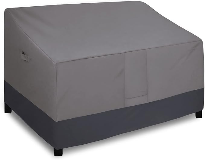 Easy-Going Waterproof Outdoor Couch Cover, Heavy Duty 3-Seater Patio Sofa Cover, Windproof Outdoor Furniture Cover with Air Vent (62Wx40Dx32H inch, Gray/Dark Gray) by Easy-Going