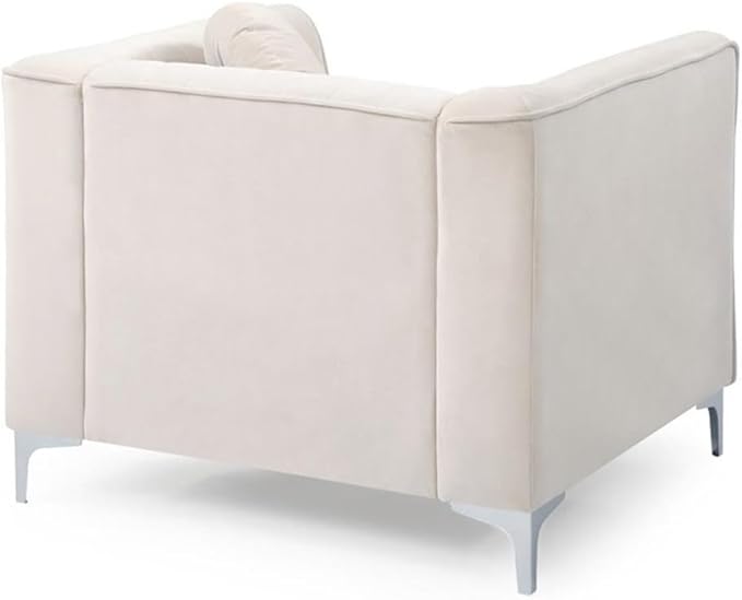 Glory Furniture Delray Velvet Chair in Ivory