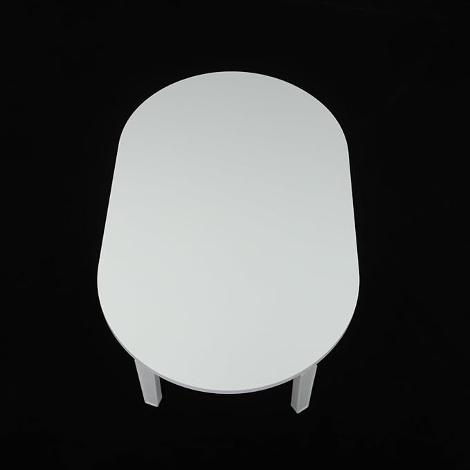Folding Coffee Table, Foldable Coffee Table, Small Portable Low Floor Tables, Collapsible Round Center Tables with 4 Legs for Living Room, Home, Office, No Assembly 31.5 x 18.9 x 14.2 in (White)
