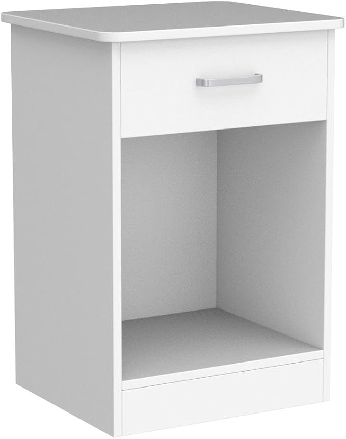 FOTOSOK Nightstand Set of 2, White Nightstand with Drawer and Storage Shelf, Bedside Table End Table, Modern Night Stand for Bedroom, Home Office,White - Image 5