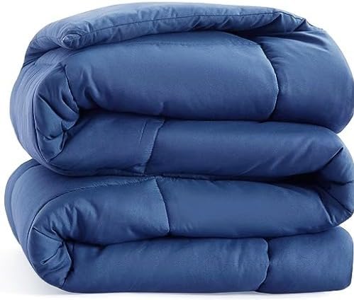 Casa Platino Bedding Comforters Twin Size - Super Soft Duvet Insert with 8 Tabs - Comfy & Cozy All Season Twin Size Quilted Comforter - Down Alternative Premium Bed Comforters - 66"x88", Dark Blue