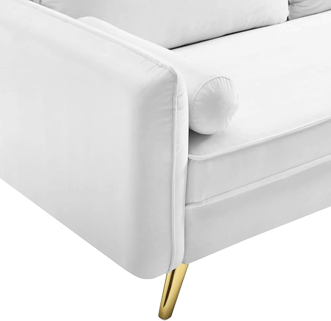 Modway Revive Performance Velvet Sofa, White , 32.5 x 72 x 33.5