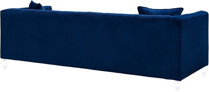 Tov Furniture Bea Velvet Sofa (Navy) | Tufted Design