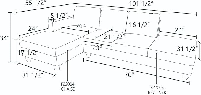 L Shaped Sectional Modern Sofa - Convertible Leather Sleeper Bed Couch Set with Reversible Chaise, Lounge Modular Cloud Couch for Living Room Apartment