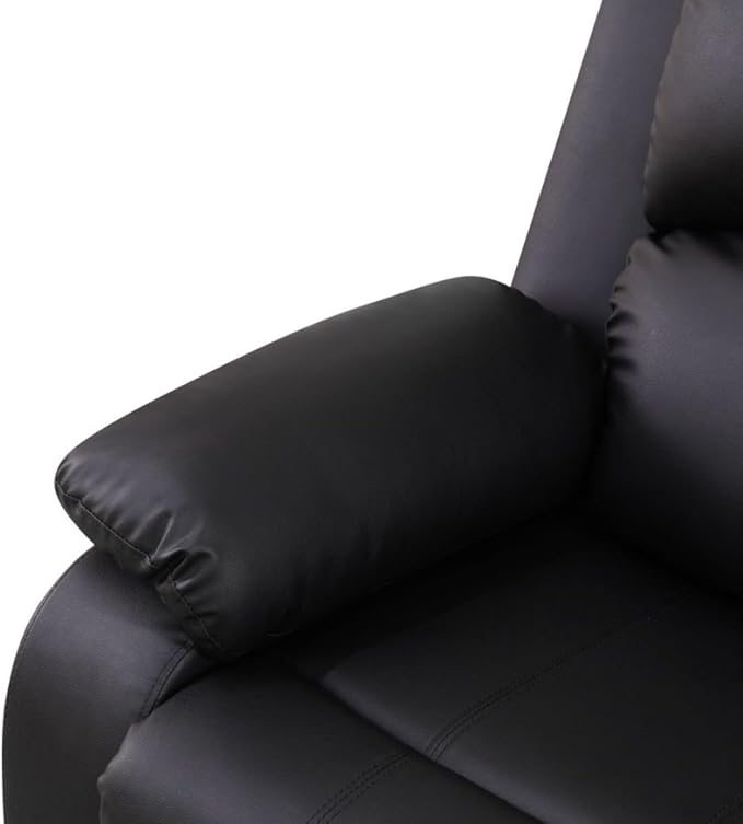 Reclining Sectional Sofa Set, L Shaped PU Leather Recliner Couch with Cup Holder and Storage Console for Home Theater & Living Room, Black