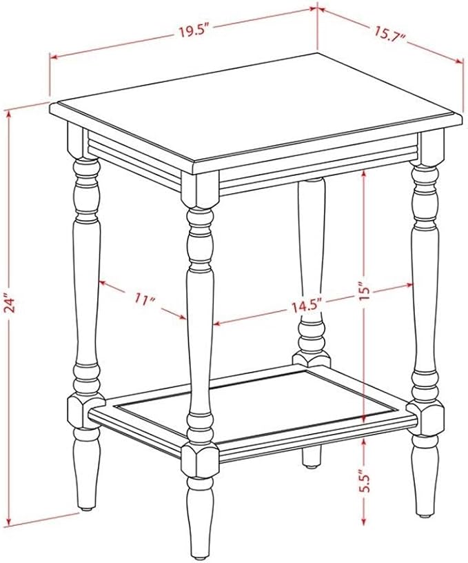 East West Furniture BF-14-ET Bedford Nightstand - Rectangle End Table with Open Storage Shelf for Bedroom, 16x20 Inch Inch, Urban Gray - Image 3