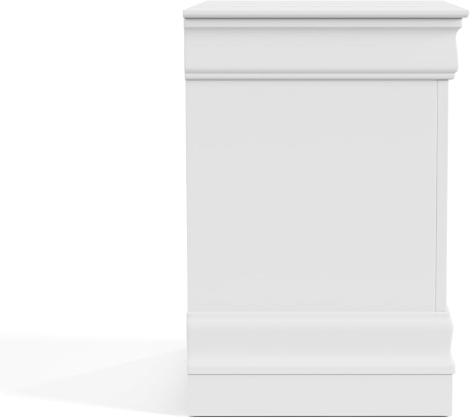 Furniture of America Arabella Traditional Solid Wood Nightstand with Drawers and Antique Nickle Handles, Small Bedside Table, No Assembly Wooden Night Stand for Bedroom, Guest Room, Dorm, White - Image 11