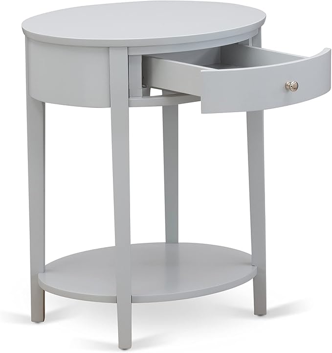 East West Furniture HI-14-ET Mid Century Nightstand with 1 Mid Century Modern Drawer, Stable and Sturdy Constructed - Urban Gray Finish - Image 4