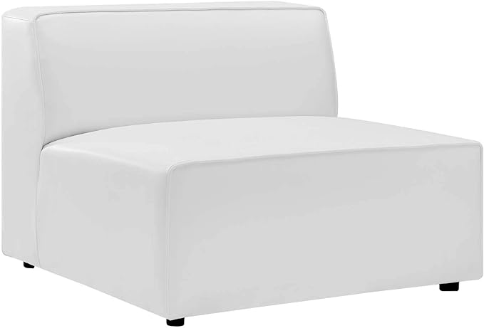 Modway Mingle Vegan Leather 7-Piece Sectional Sofa in White