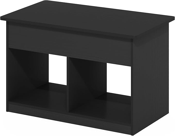 Furinno Jensen Living Room Lift Top Coffee Table with Hidden Compartment, Americano