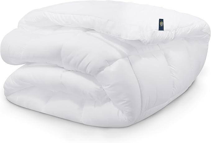 SERTA Down Illusion Soft Hypoallergenic 2 inch Pillowtop Simple Fit Mattress Topper, Full, White