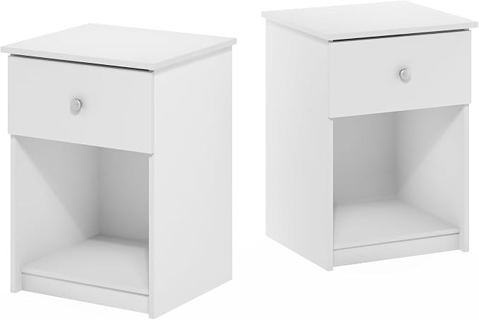 Furinno Tidur Nightstand, 2-Pack, White - Image 6
