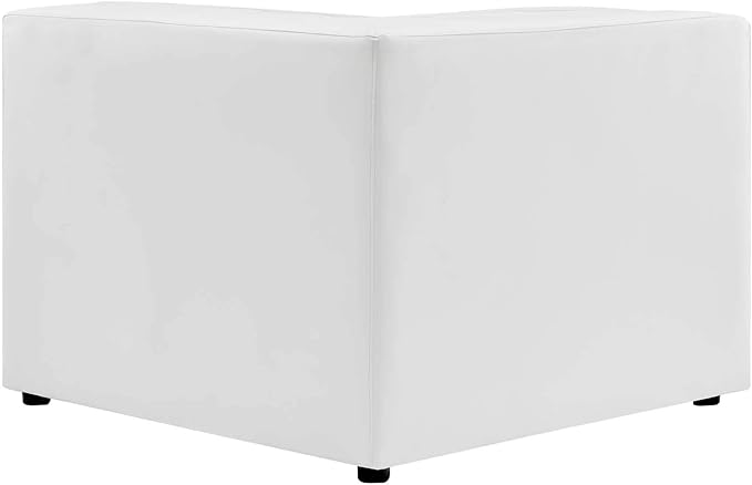 Modway Mingle Vegan Leather Sectional Sofa Corner Chair, White 37 x 37 x 27