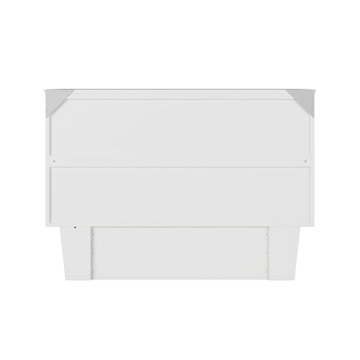 AFI, Chelsea Mid-Century Modern Full Wood Murphy Bed Chest with 6" Mattress, Storage Drawer & Built-in USB Charger, White