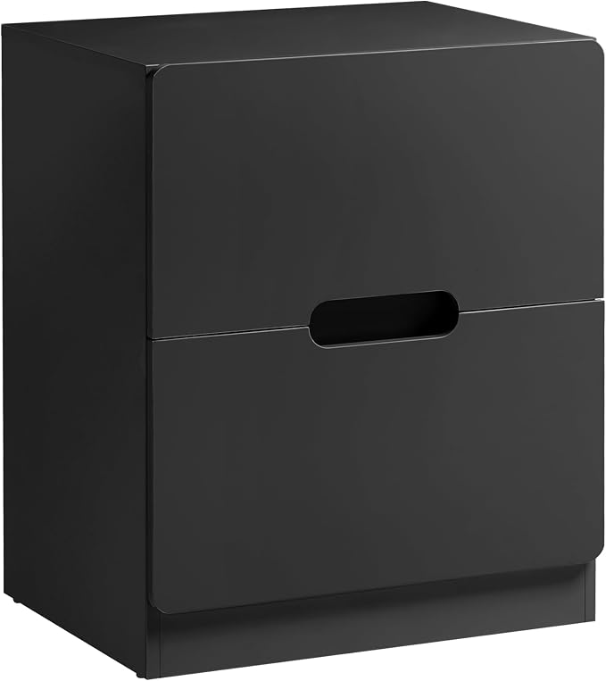 RoyalCraft Black Nightstand with Drawers, Night Stand for Bedroom, Modern Bedside Table with Handless Design, Wood End Table for Living Room, Hallway - Image 8