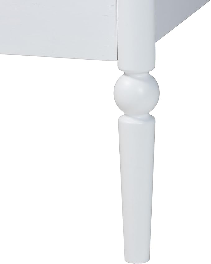 Baxton Studio Lucera Bobbin Wood Platform Bed, Full, White