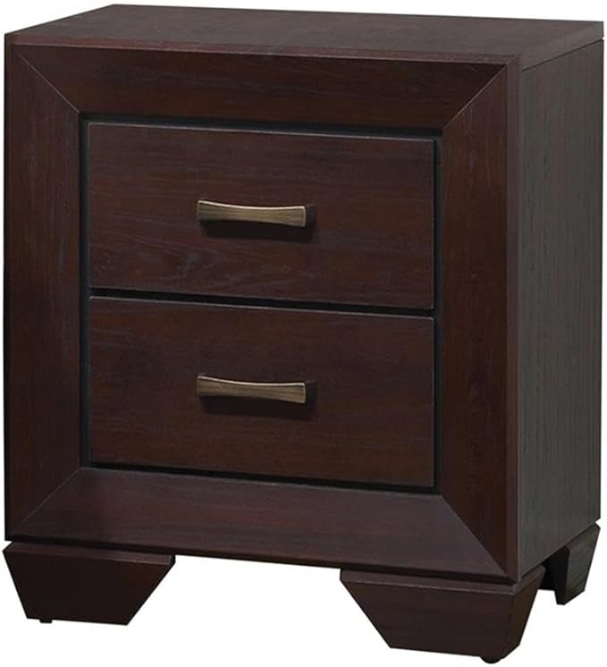 BOWERY HILL 4-Piece Wood California King Panel Bedroom Set, Dark Cocoa Finish, Includes Bed, Nightstand, Dresser, Mirror, Transitional Style, Spacious Drawers, Durable Construction, Ideal for Bedroom