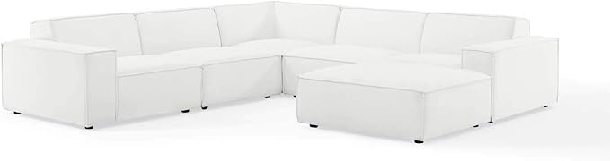 Modway Restore Upholstered Sectional Sofa, 6-Piece Set, White