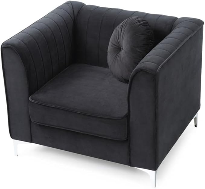 Glory Furniture Delray Velvet Chair in Black