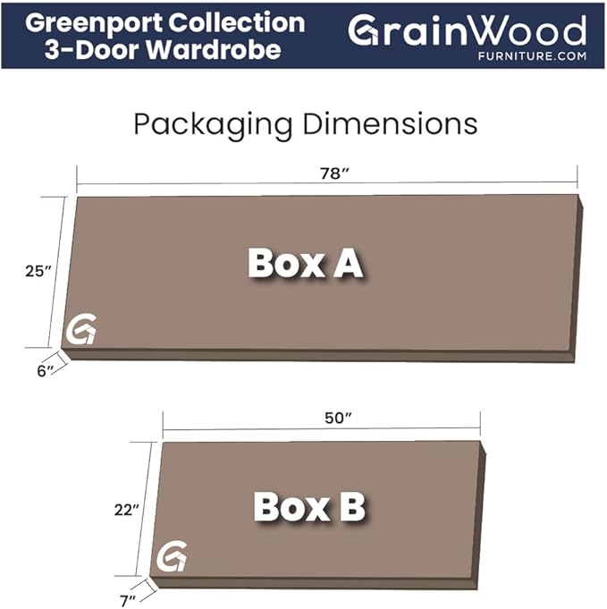 Grain Wood Furniture Greenport 3-Door Wardrobe, Brushed White