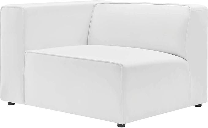 Modway Mingle Vegan Leather 7-Piece Sectional Sofa in White