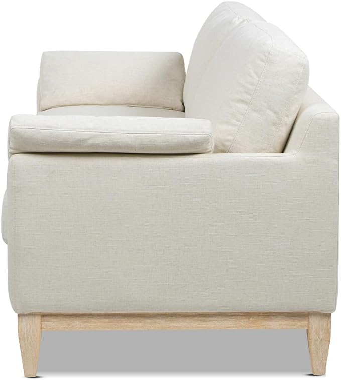 Jennifer Taylor Home Pasadena 75.5" Modern Farmhouse Sofa, Flax White Linen