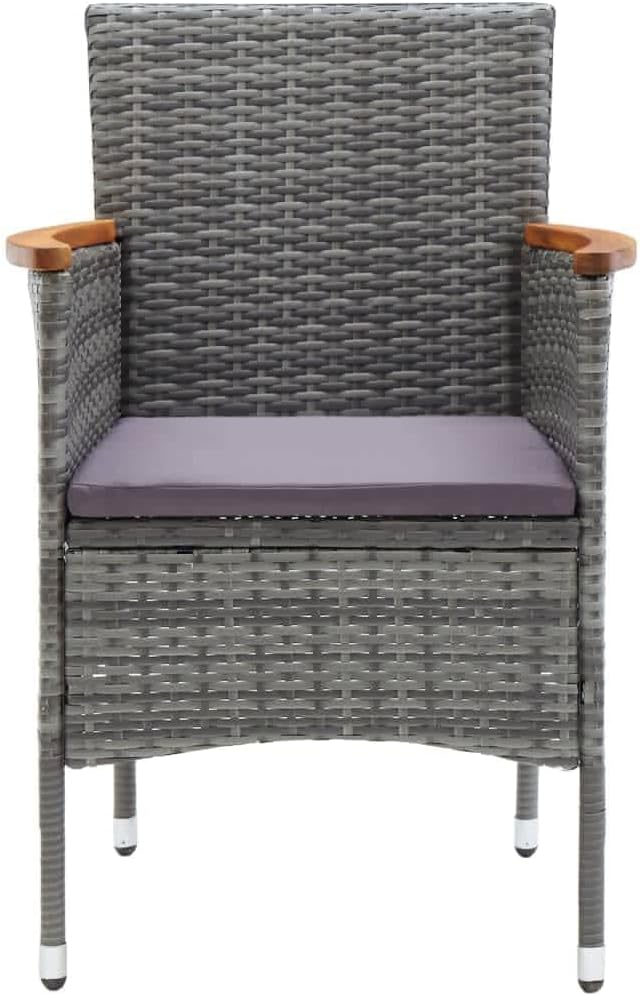 7 Piece Patio Dining Set with Cushions, Front Porch Furniture Outdoor Sofa Sets Sectional Sofa Porch Furniture Set for Negotiation Area Poolside Exhibition Piazza Poly Rattan Gray