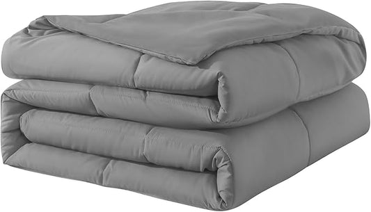 Down Alternative Bedding Comforter King Size - All-Season Soft Reversible Microfiber Bedding - Lightweight & Machine Washable (Dark Gray, King (U.S. Standard))