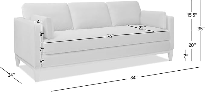 Jennifer Taylor Home Knox 84" Modern Farmhouse Performance Velvet Living Room Sofa Couch