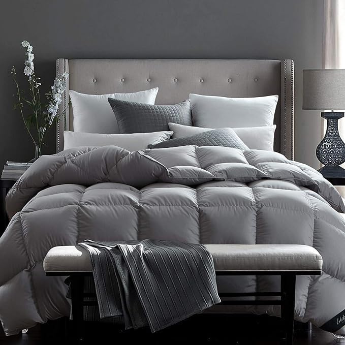 Globon Winter Down Comforter Twin Size,Heavyweight Duvet Insert with 8 Corner Tabs,Noiseless Soft Shell,Machine Washable,White