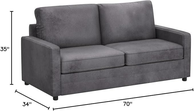 Rosina Convertible Sleeper Sofa with Innerspring Mattress and Durable Metal Frame, 500 lb Capacity, Mid-Century Velvet Pull Out Couch Bed, 70" Wide, Full Size, Fossil Grey
