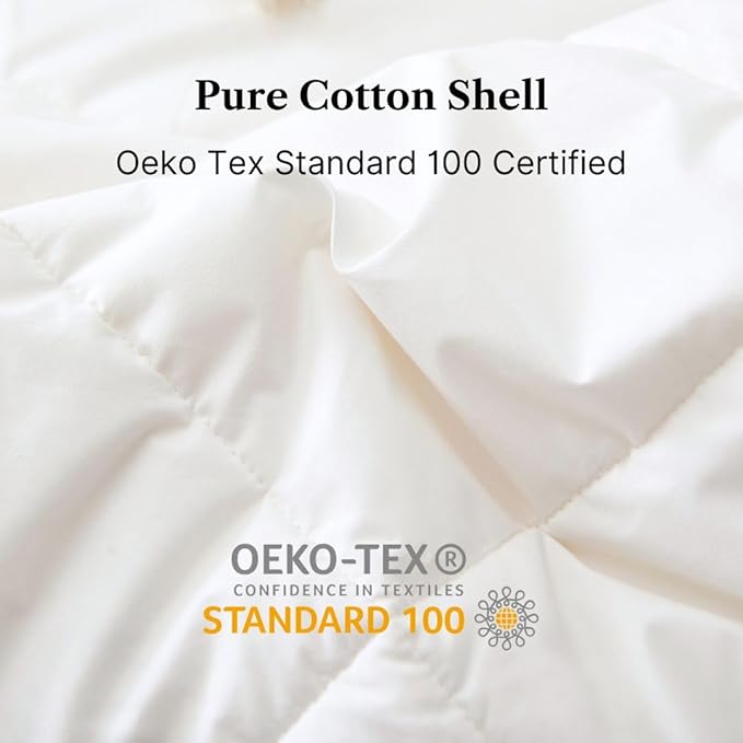 Royal Elite Luxurious Goose Feather Down Comforter Queen Size-Made in Canada White Goose Feather Down Duvet Insert-Luxury Hotel Comforter Oeko Tex Cotton Shell