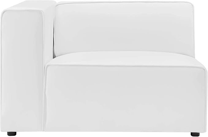 Modway Mingle Vegan Leather 7-Piece Sectional Sofa in White