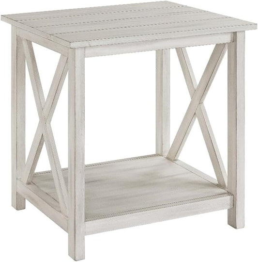 Boraam Jamestown End Table, Antique White
