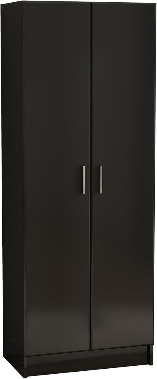 Panana 2 Door Bedroom Wardrobe Closet Bedroom Armoires Home Furniture for Storage (Black)