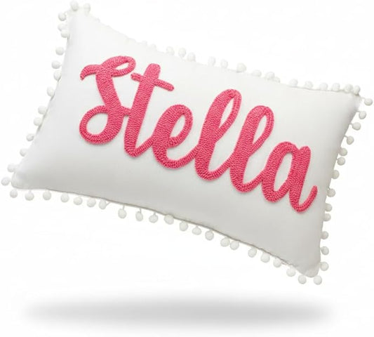 mia'spillow lab Personalized Embroidered Name Pillow for Toddler or Baby ?€? Handmade Monogram Cushion ?€? Custom Nursery Gift for Birthday or Baby Shower ?€? Multiple Sizes & Colors Available
