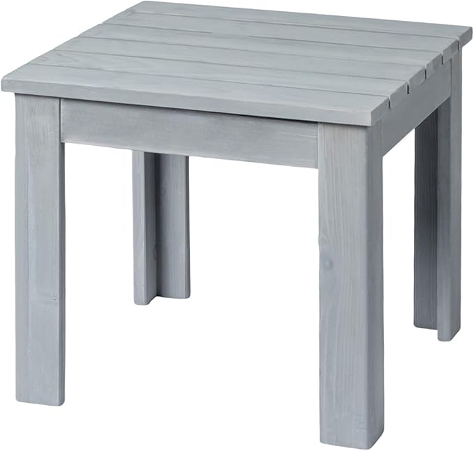 VINGLI Outdoor Wooden Side Table, Square Patio Side Table, Small Outdoor Table for Patio, Backyard, Garden, Poolside, Balcony, Adirondack Conversation End Table (Grey) by VINGLI
