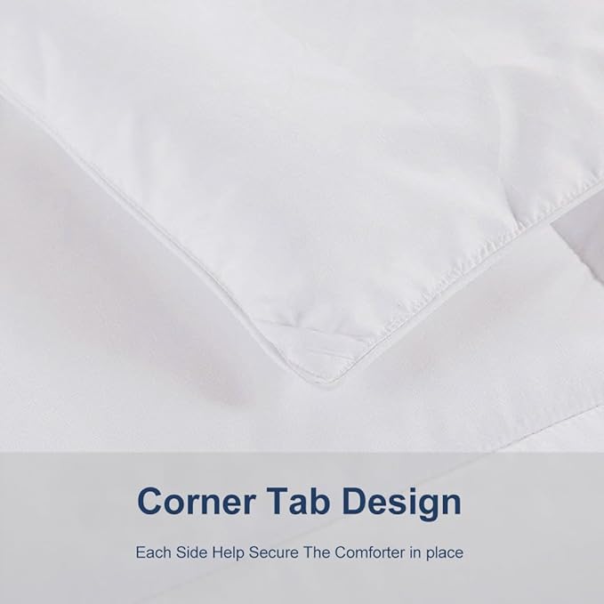 ACCURATEX Duvet Insert Super King Comforter 120x120- Fluffy Down Alternative Fill Hotel Collection Comforter,Lightweight Soft All Season Duvet Insert with Corner Tabs - Machine Washable,White