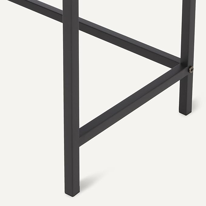 Amazon Basics Rectangular Console Table with Storage Shelf, Steel Frame, Oak Finish, 39.4"W x 31.5"H x 11.8"D