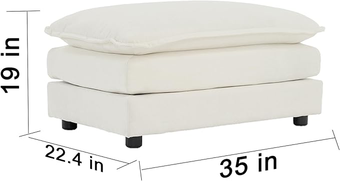 Luxury Modular Sectional Sofa with Ottoman, 111.5" Overstuffed U-Shaped Cloud Sofa, Premium Chenille Fabric Deep Seat Couch, Extra Wide Sectional for Living Room, Apartment & Office | Layer Cushions