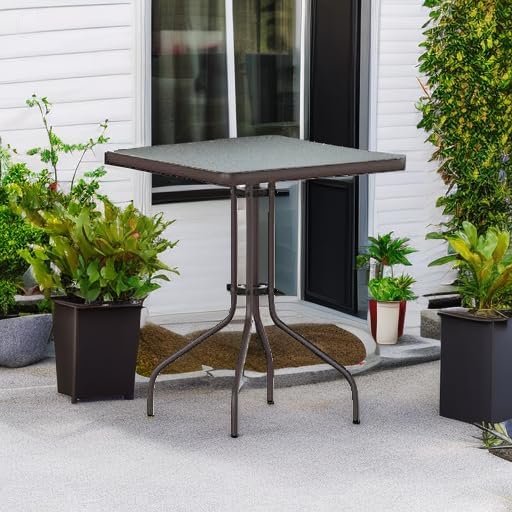 Flash Furniture Barker 23.5'' Square Indoor/Outdoor Tempered Glass Metal Frame Side Table, Bronze - Image 6