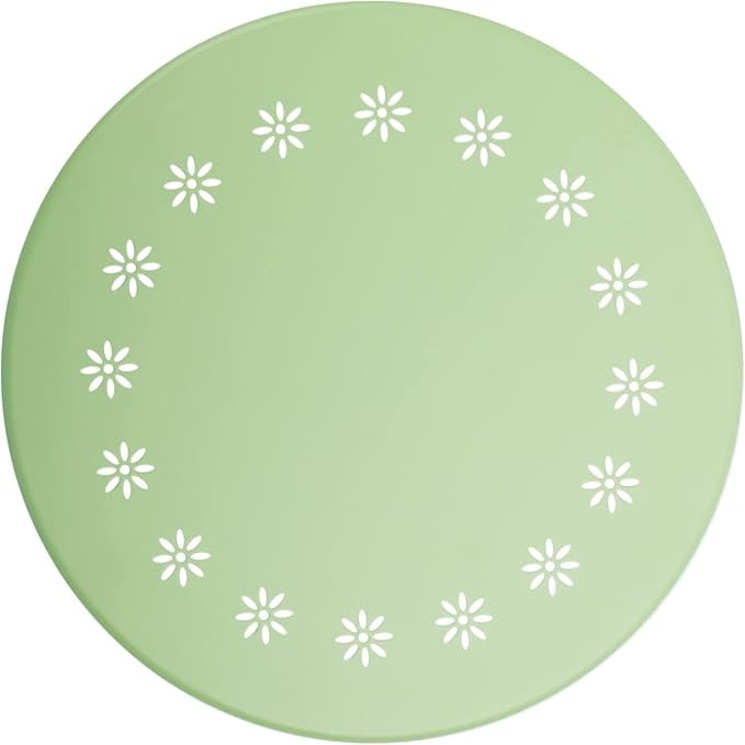 danpinera Outdoor Side Tables with Flower Cut Outs, Weather Resistant Steel Patio Side Table, Small Round Outdoor End Table Metal Side Table for Patio Yard Balcony Garden Green - Image 5