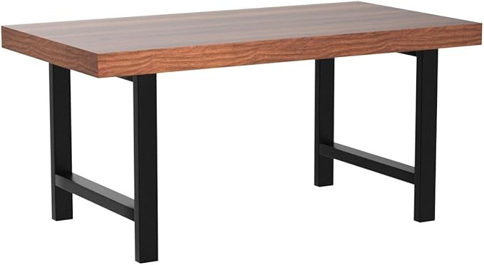 Best Choice Products 44in Modern Coffee Table Butcher Block Top Large Accent Table, Rectangular Wood Industrial Rustic Coffee Table for Living Room w/ 2in Metal Legs, 3in Tabletop - Brown